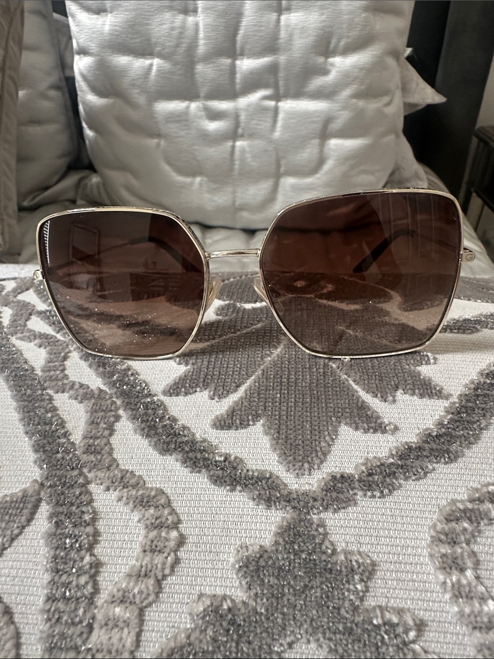 Dolce & Gabbana Gold Frame Sunglasses with Brown Lenses
